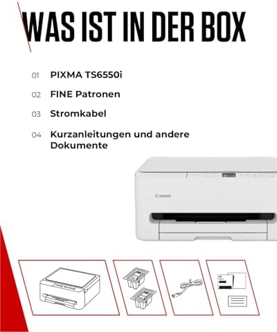 PIXMA TS6550I - WLAN-Multifunktionsdrucker mit Papierkassette und Frontbedienung | Kabelloses Drucken vom Smartphone leicht gemacht PIXMA Print Plan kompatibel