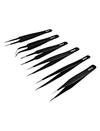 SainSmart 6pcs antiestático ESD Pinza Kit non-magnetic ESD Pinzas con Punta Curvada, SMD chip, Antiestática ESD fórceps 10 11 12 13 14 15