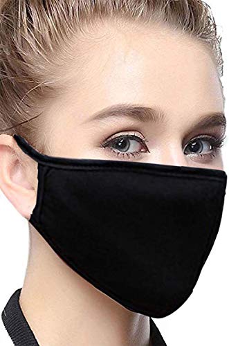 Face Mask Anti Dust Mouth Mask 6 Pcs Unisex Mouth Mask Reusable Fashion Mask Anime Face Mask Washable Mask for Cycling Camping Travel for Adults, Black