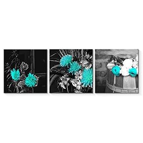 for Living Room Bedroom Home Artwork Flowers Paintings x3 Panels
