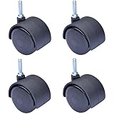 MySit 2" Swivel Stem Caster Wheel, Screwed Bolt 1/4" x 1" - 20, 4-Pack (CasterStem50_6x25C)