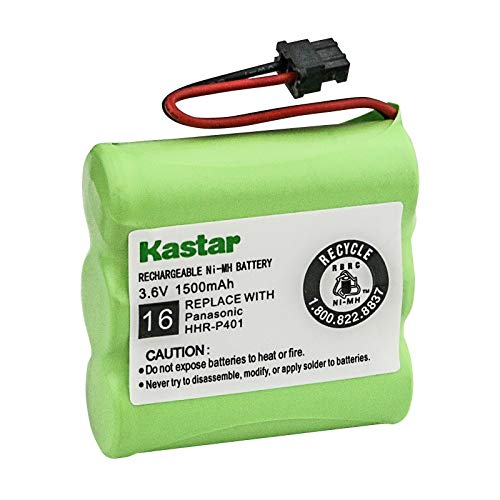 Kastar Battery Replacement for Panasonic HHR-P401 HHR-P401A KX-TG2400 KX-TG2500 KX-TG2550 KX-TG2560 KX-TG2570 KX-TG2650 KX-TG2670 KX-TG2680 KX-TG2690 and Radio Shack 23-897 23270 439001 439008 439009