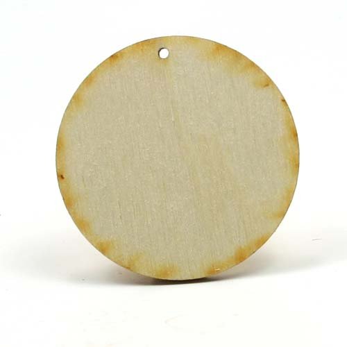 Mylittlewoodshop - Pkg of 6 - Circle Cutout - 2 inch in diameter with 1 2mm hole and 1/8 inch thick unfinished wood(LC-CCWH06-6)