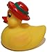 Rubber Ducks Family Lady Bonnet Rubber Duck, Waddlers Brand Toy Bathtub Rubber Duck Lady on Red Bonnett Hat That Floats Upright, All Depts. Gift Rubber Ducky Birthday, Ladies & Mother's Day