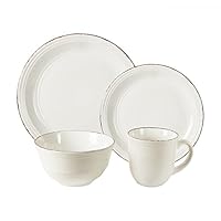 American Atelier 16 Piece Madelyn Dinnerware Set, White