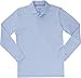 French Toast School Uniform Boys Long Sleeve Pique Polo Shirt, Blue, Large (10/12)