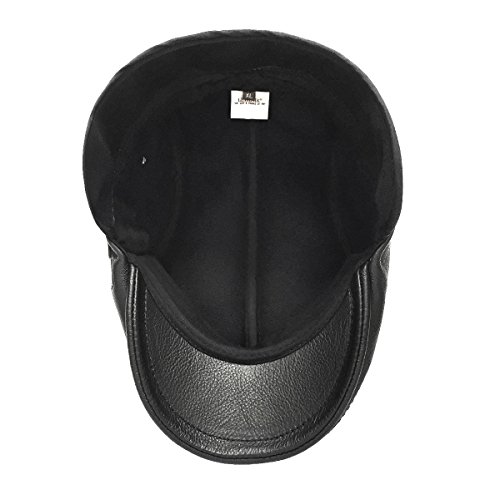 LETHMIK Flat Cap Cabby Hat Genuine Leather Vintage Newsboy Cap Ivy