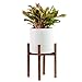 ASLINY Plant Stand Mid Century Wood Flower Pot Holder Display Potted Rack Rustic, up to 10 inches Planter Brown (Pot Not Included)