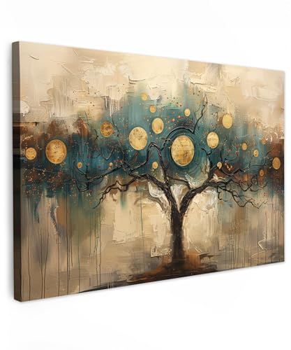 MuchoWow© Leinwandbilder 90x60 cm Wall Art Decoration Bilder für die Wand Schlafzimmer Deko Canvas Painting Wanddekoration Wohnzimmer Baum - Kunst - M
