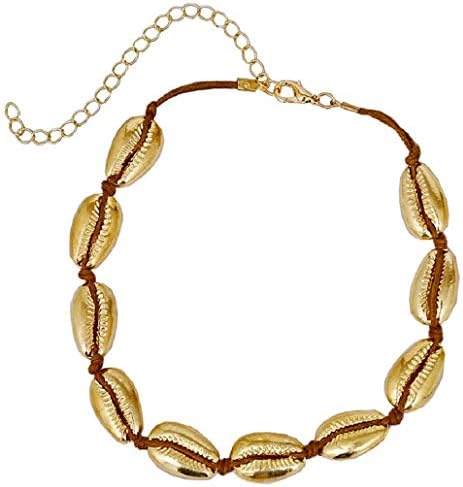 Tooffee Handmade Summer Beach Shell Conch Necklace White Velvet Rope Necklace.