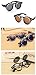 FUNOC Vintage 50s Unisex Sunglasses Steampunk Flip Up Cyber Round Goggles Glasses
