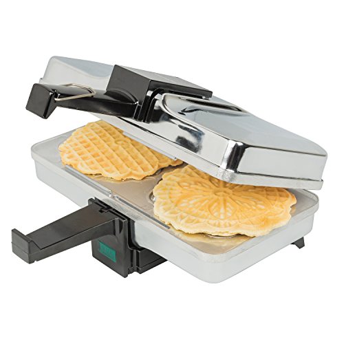 Pizzelle Maker Polished Electric Pizzelle Baker Press Makes Two 5Inch Silver eBay