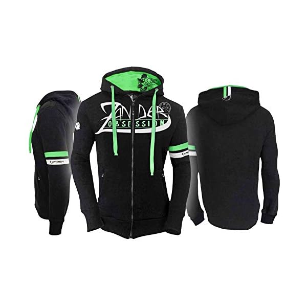 HOTSPOT DESIGN Zip Sweater Zander Obsession, Anglerweste, Sweatjacke mit Kapuze