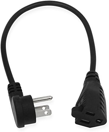 KUNCAN 1ft Extension Power Cord Male to Female for Computer, SJT 18AWG/3C, Black, (NEMA 5-15P to NEMA 5-15R)