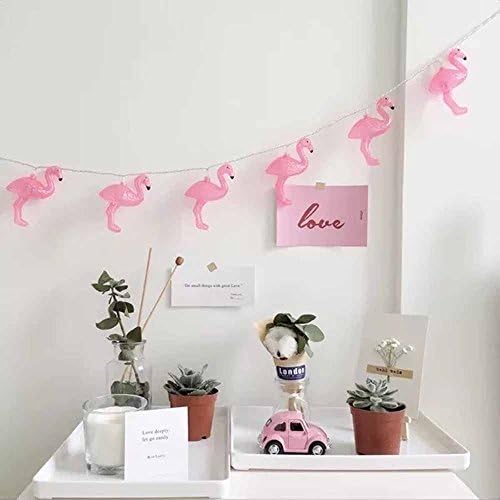 MeeDoo 10LED Battery Operated Fairy Lights, Flamingo Shaped Lights for Festival, Wedding, Birthday Party, Photo Wall, Bedroom