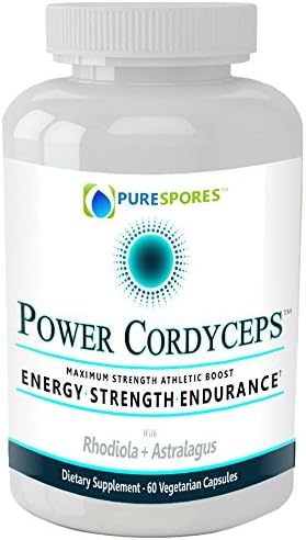 Power Cordyceps: Super Concentrated Bio-Compounds From the Cordyceps Mushroom – Strength &amp; Stamina Support – 50% Polysaccharides – Adenosine, Cordycepin – Libido Enhancer – 600MG - 60 Veggie Capsules