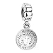 ANGEMIEL 925 Sterling Silver Charms with God All Things are Possible Fit European Snake Chain Bracelets