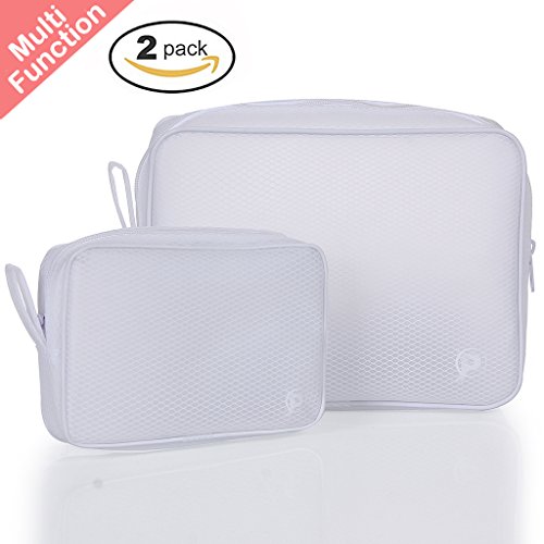 Set of 2 Toiletry Bag Organizer for Men and Women - Classy Durable EVA Zipper Pouches for Makeup Cosmetic Travel Home Work Sports Fishing Indoor Outdoor Storage Use, Easy to Clean
