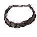 Ty.Hermenlisa Chunky Synthetic Hair Braided Headband Classic Wide Plaited Braids Elastic Stretch 3 strands Hairpiece Women Beauty Accessory, 50g, Chestnut Brown