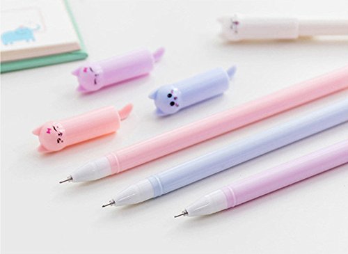 Girl Cute Pens Kawaii Pen Cute Cat Pen 0.5 mm Gel Pens Black Ball Point Pens for School Office Supplies (12 cat)