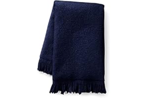 Show Car Guys Navy Blue Fringed Fingertip Towels - 100% Cotton - Terry-Velour - 4 Pack 11" x 18"
