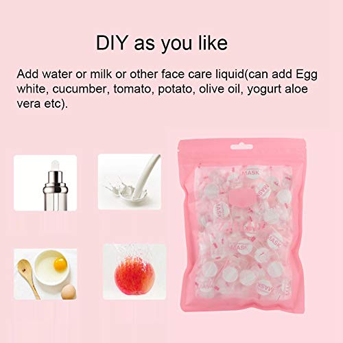 100Pcs Compressed Mask - Outdoor Travel Disposable Compressed Face Mask Portable Non-woven Fiber DIY Facial Mask Skin Care