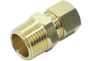 CDQBWKJGFJ 5 Pcs Brass Tube Fitting 1/2" Tube OD Compression x 1/2" NPT Male Pipe Connector