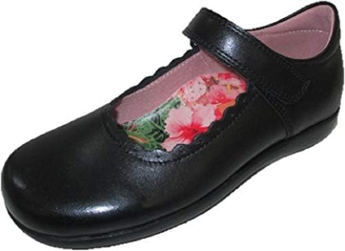 Girls Blanche School Shoes Black E Fitting