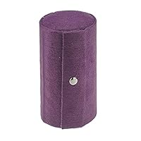 Lx10tqy Portable 3 Layers Jewelry Storage Box for Travel Cylinder Shaped Large Capacity 360 Rotatable Soft Velet Women Stud Earring Ring Chain Organizer - Purple