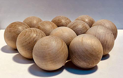 Hockey Revolution Palline svedesi per ricamo, in legno duro non verniciato, strumento di allenamento senza rimbalzo, per abilità di gocciolamento, decorazioni, falsi e punte per trapano da 5 cm