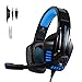 PS4 Gaming Headset with Noicse Cancelling Mic Over Ear Headphones LED Light Stereo Surround Sound, Lightweight Comfort for Laptop Mac Nintendo Switch Games - Blue primary