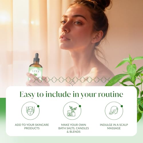 SIVA Tea Tree Essential Oil - 4 Fl Oz – Natural Tea Tree Oil - for Diffuser, Face, Skin Care, Aromatherapy, Hair Care, Scalp and Body Massage - with Dropper