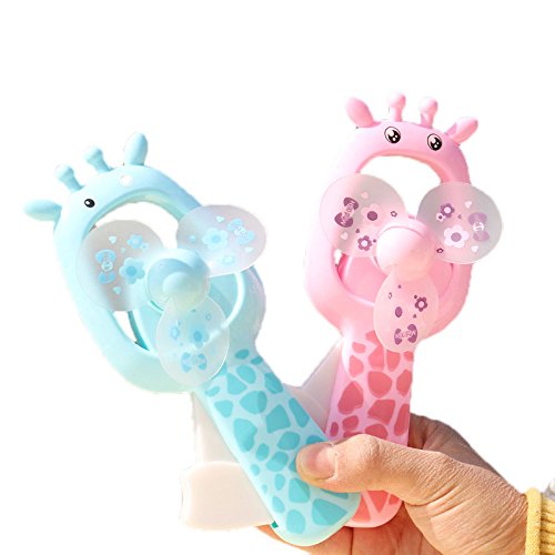 Lanlan 1 Pcs Portable Handheld Small Fan Cartoon Animal Palm Mini Fan Toy & Gift No Battery Operated Color Random - Thumbnail 2