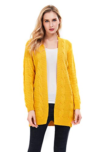SheSublime Women's Cardigan Long Sleeve Cable Knit Sweater Want