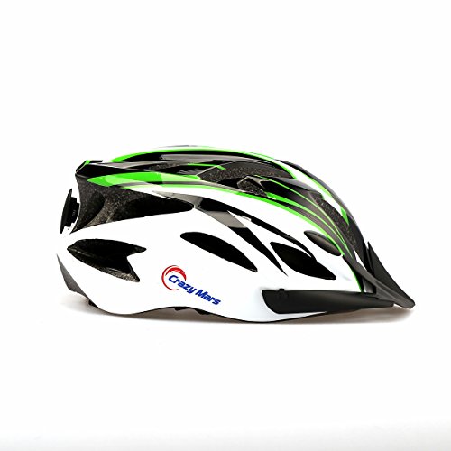 Ultralight Stable Road/Mountain Mens/Womens Bike Helmet-green+black+white - Thumbnail 3