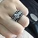 FlameReflection Black Stainless Steel Marquise Cubic Zirconia Wedding Ring Set Women Black White Stud Earrings Customized Engraving