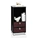Furinno 3 Shelves Cabinet/Bedside Night Stand with 2 Bin Drawers, Espresso Finish