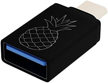 USB-C to USB 3.0 Mini Adapter for Macbook Pro 2016/2017, Macbook 12 inch and other Type-C Devices, Pineapple Accessories (Jet Black)