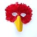 SACASUSA New Red Feather Bird Mask with yellow beak