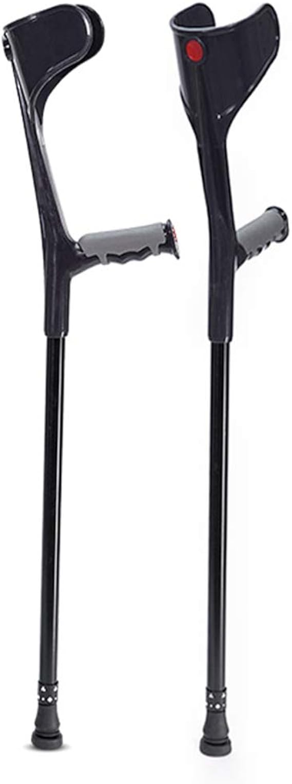 HGBKJUO Forearm Crutches, Adjustable Folding 1 Pair HandsFree Crutch