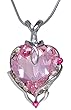 Amethyst Big Heart Pendant Necklace with Brilliant Swarovski Elements Crystal Set in Platinum....