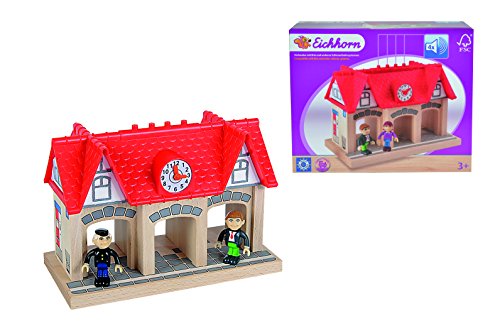 Eichhorn Wooden Soundstation Train Set (4 Piece), Brown