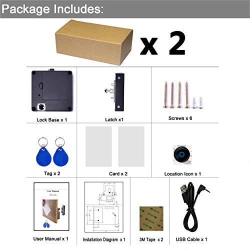 WOOCH Electronic Lock, Hidden DIY RFID Lock with USB Cable for