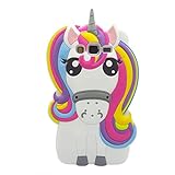 Rainbow Unicorn Galaxy Grand Prime Case,XINSIR Cute 3D Cartoon Animal Horse Soft Silicone Case Rubber Back Cover Skin for Samsung Grand Prime G530 G530H G531H (White colorful)