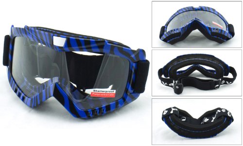 Cloud 9 -Unisex Safety Goggles Multi Purpose Goggles Scratch-Resistant Anti-Fog Clear Lens Chemical Splash Goggle Motorcycle Goggles in Bengal Blue/Clear Lens