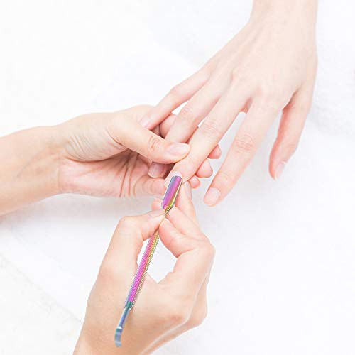 Compact and portable, this Cuticle Pusher set is perfect for any hand and nail type and can be used in the comfort of your own home, spa or salon. The perfect tool for toenail fungus treatment, pedicures, and hand and foot nail care, this Cuticle Pusher set is an essential tool for anyone passionate about perfecting their nails! Description by ChatGPT.