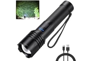 MILAOSHU Rechargeable Flashlights High Lumen, 990000 Super Bright LED Flashlight, 12 Hour Runtime Flash Light with 3 Modes, IPX6 Waterproof for Home, Outdoor, Camping