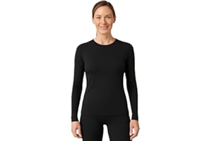 Lands' End Women’s Thermaskin Baselayer Long Sleeve Crewneck Top – Lightweight Heat-Generating Thermal Shirt