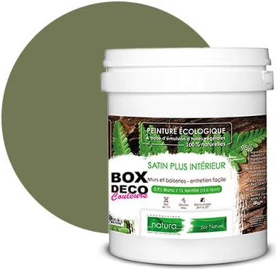 Peinture naturelle écologique aspect Satin NATURA - Tassili - Murale  intérieur - 43 couleurs - 1 L - 18 m² (Vert Kaki): Amazon.fr: Bricolage