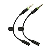2 Pack Waterproof Headphone Cable 3.5mm Audio Adapter Compatible with Lifeproof Fre and Nuud Case 3 Ring Stereo Convert Connect Extension AUX Wire